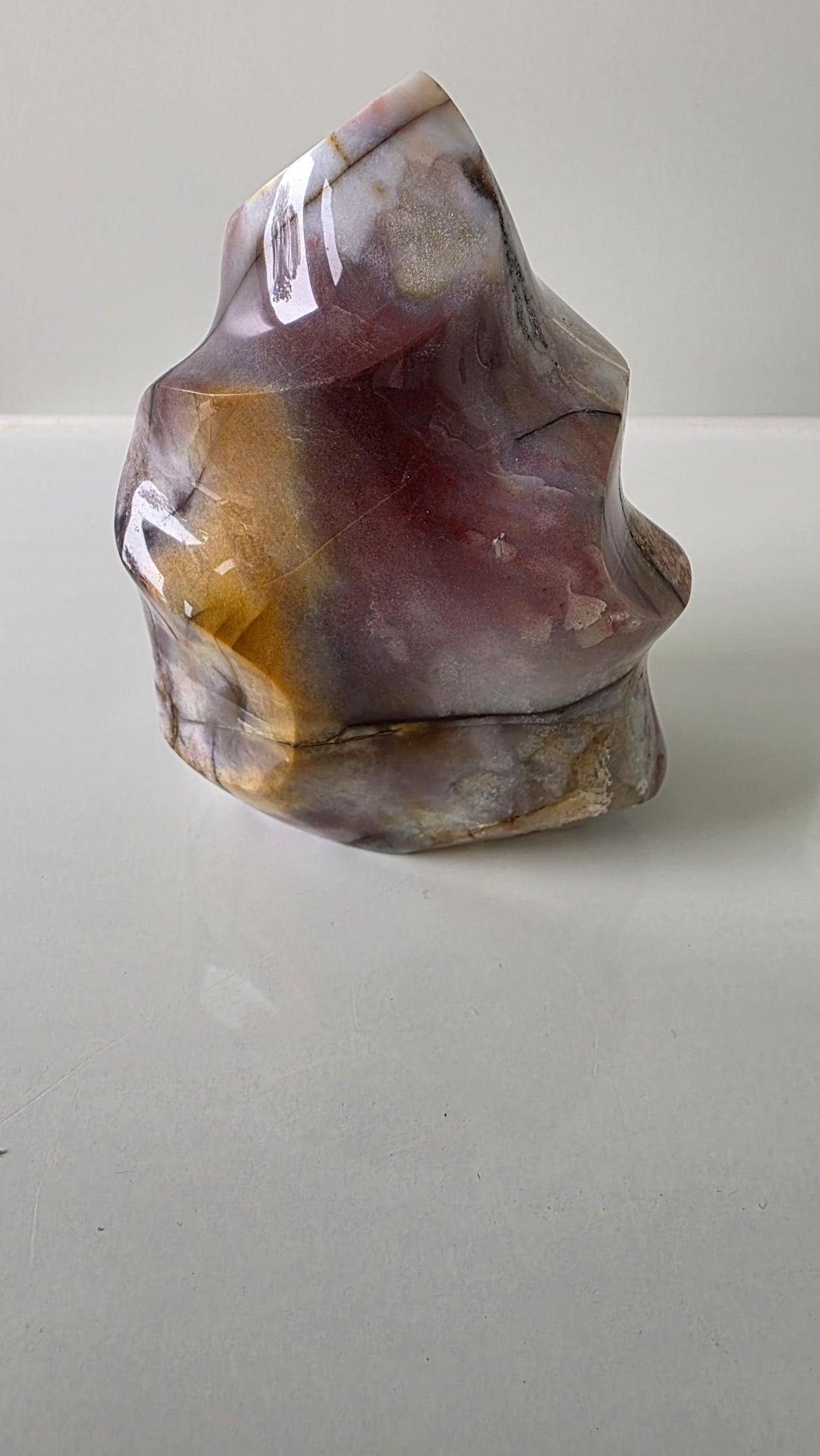 Large Polished Ocean Jasper flame carving