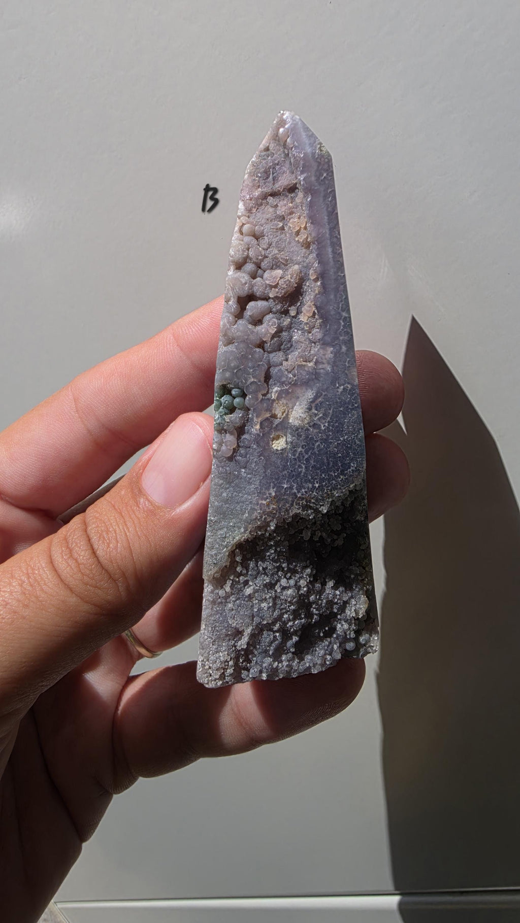 Polished Grape Agate Points: Botryoidal Chalcedony Towers (9.5-10cm)