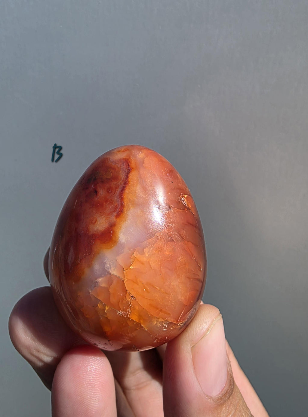 Polished Carnelian Crystal Egg