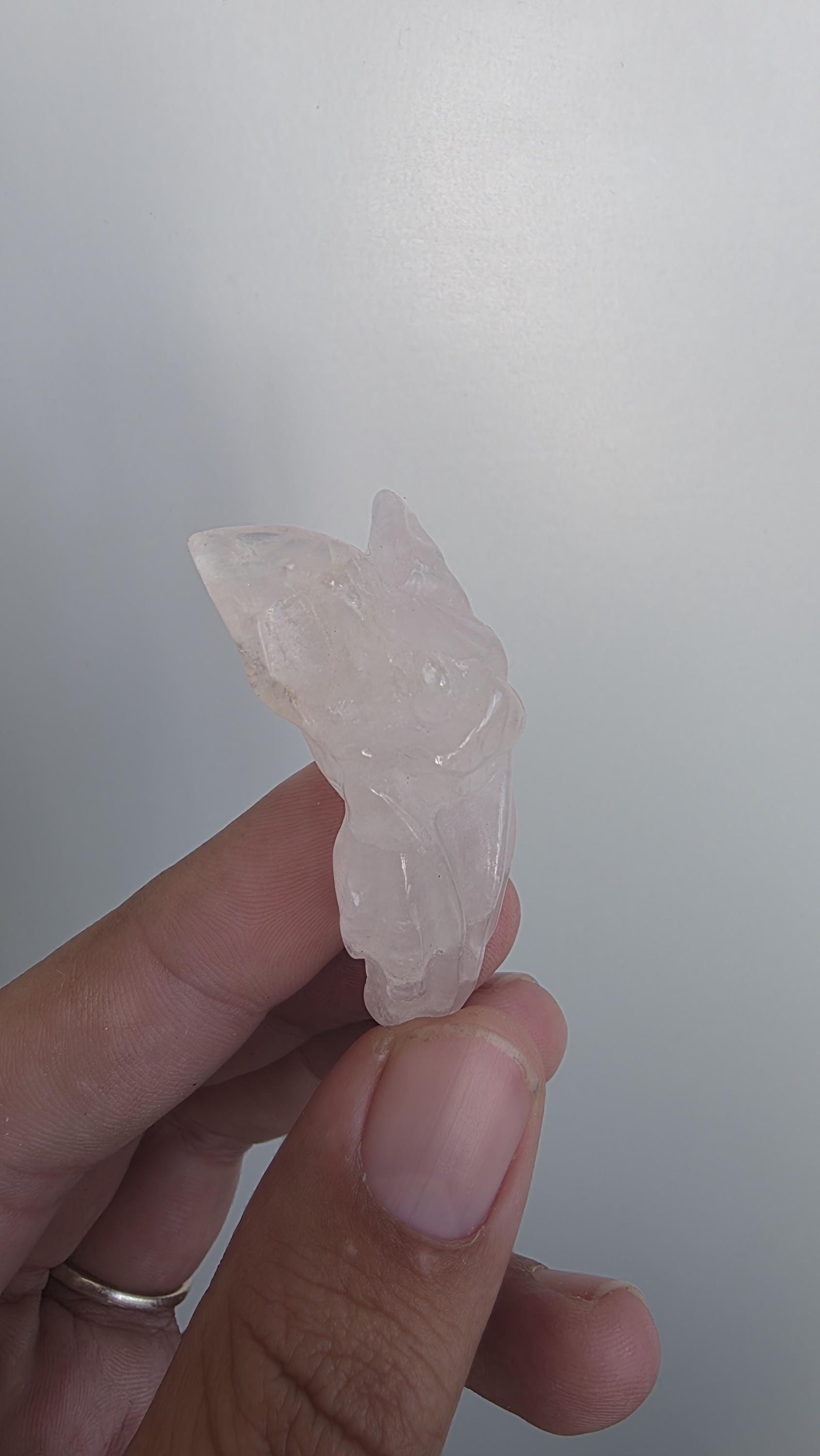 Small Crystal Bat Carvings ~ Rose Quartz ~ Green Aventurine ~ Tree Agate