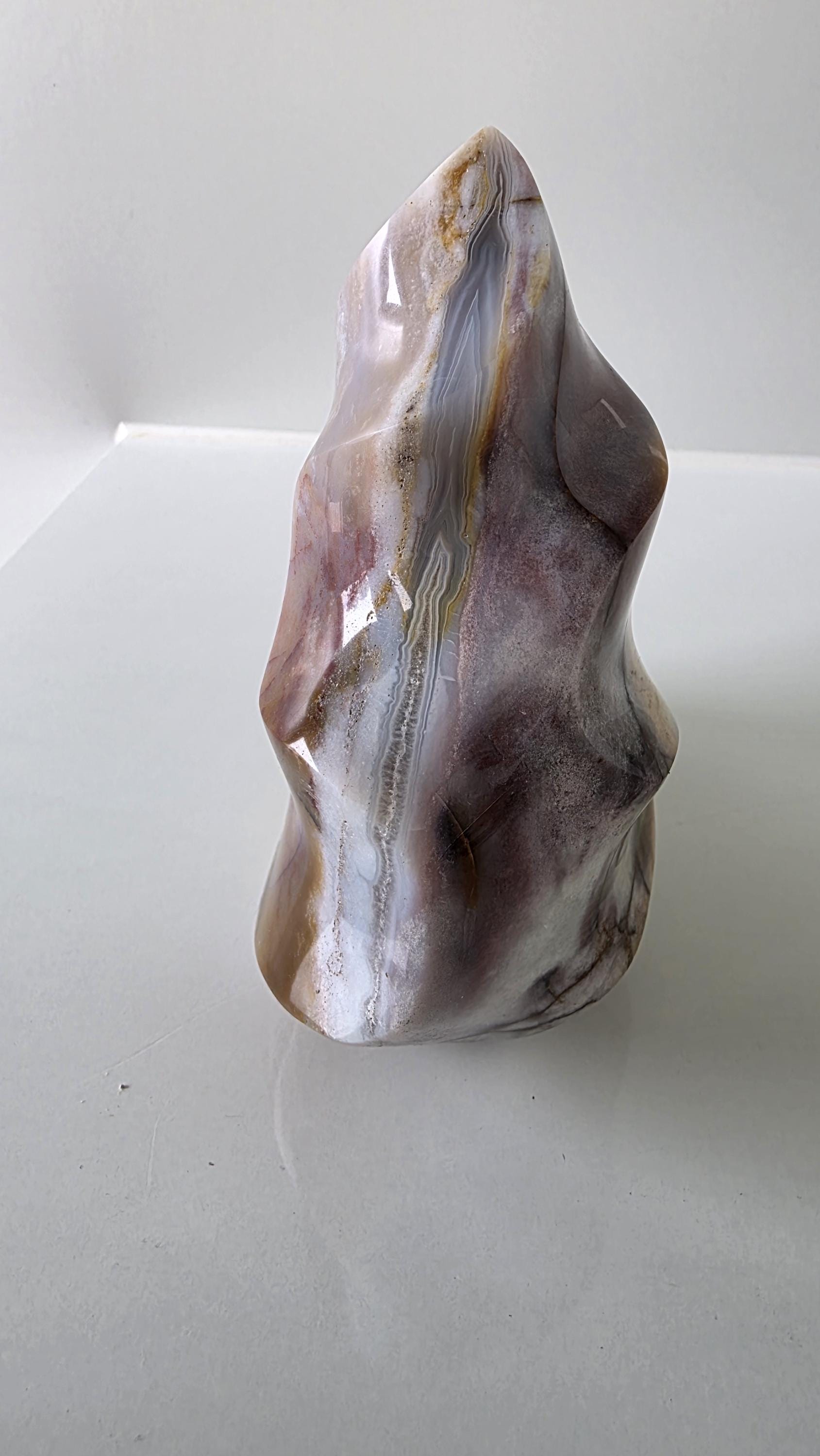Large Polished Ocean Jasper flame carving