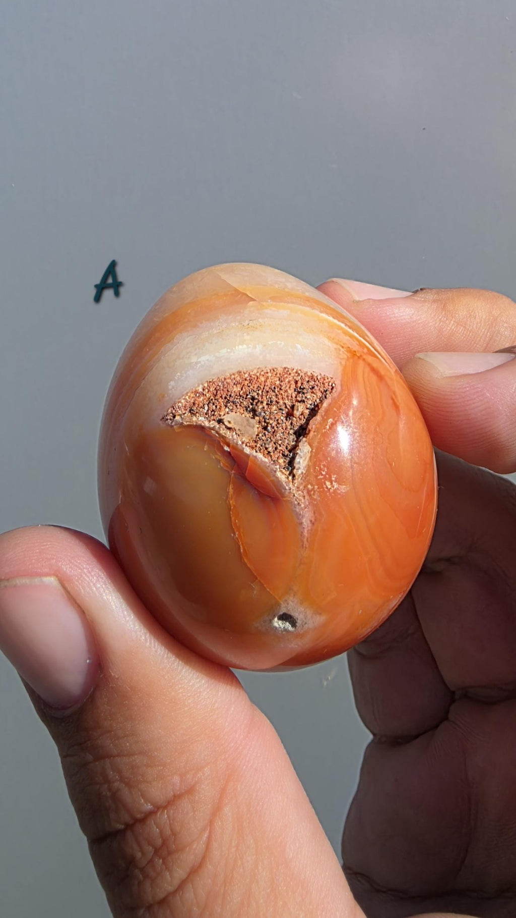Polished Carnelian Crystal Egg