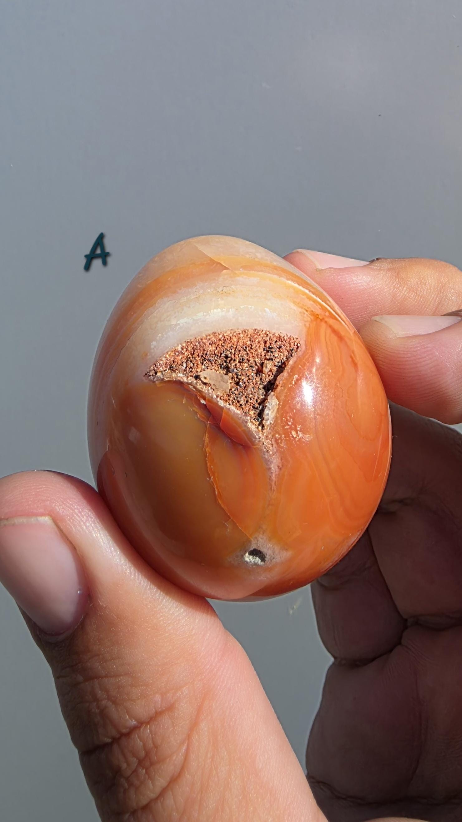 Polished Carnelian Crystal Egg