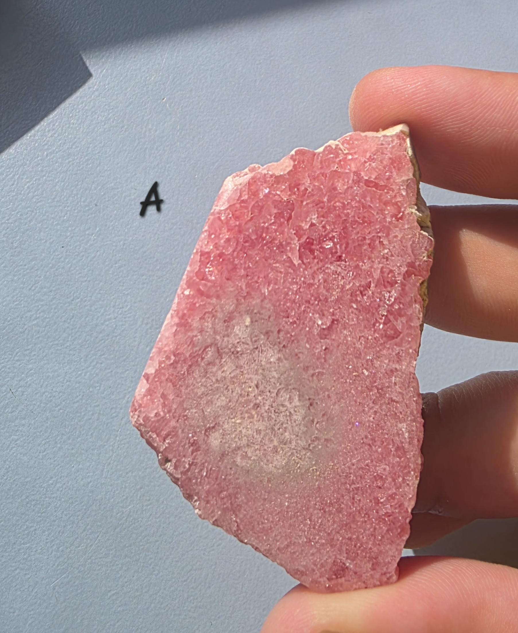 Rhodochrosite Slab from Capillitas Mine, Argentina – Half Polished Crystal Slice