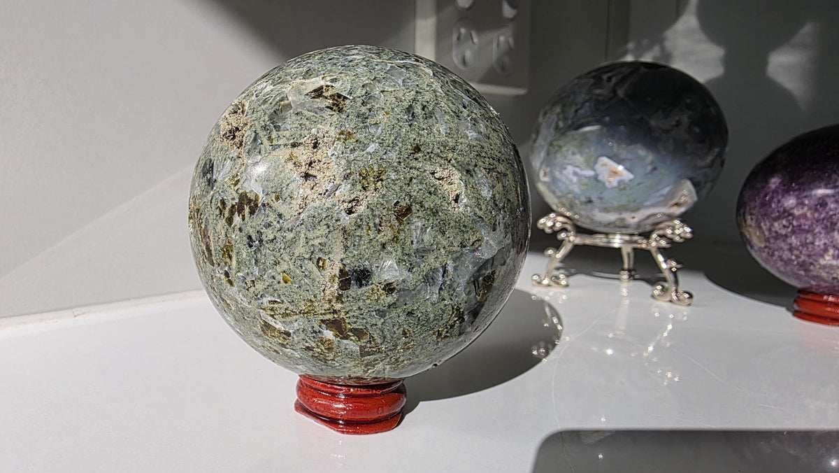 Large Prehnite Sphere