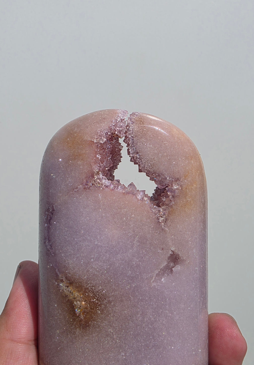 Natural Pink Amethyst Geode Tower / Freeform (828g)