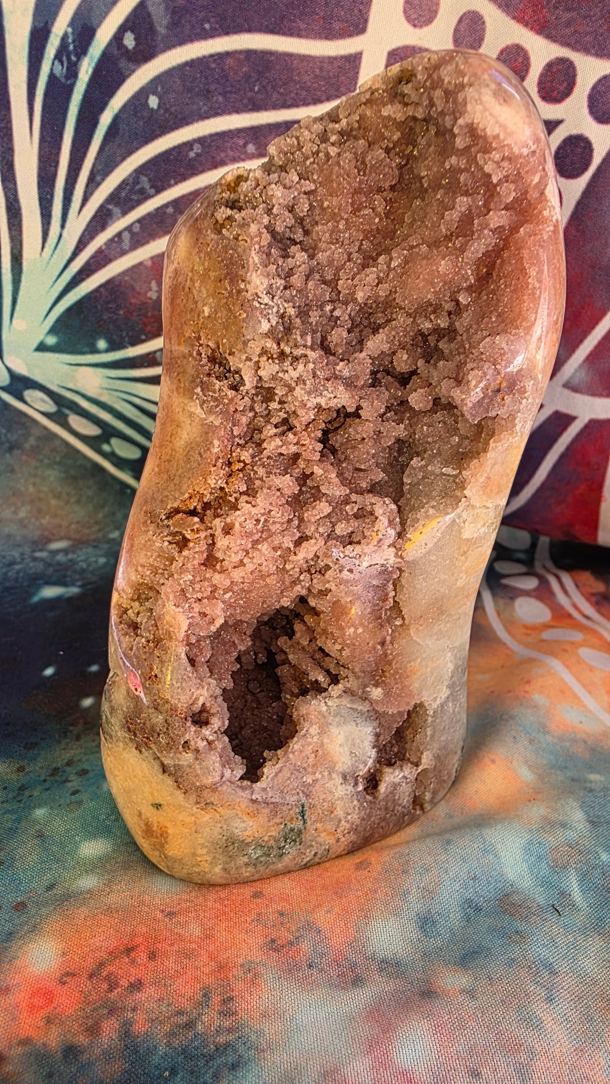Natural Pink Amethyst Freeform Specimen with Deep Druzy Pocket – Ethically Sourced from Brazil (433g)
