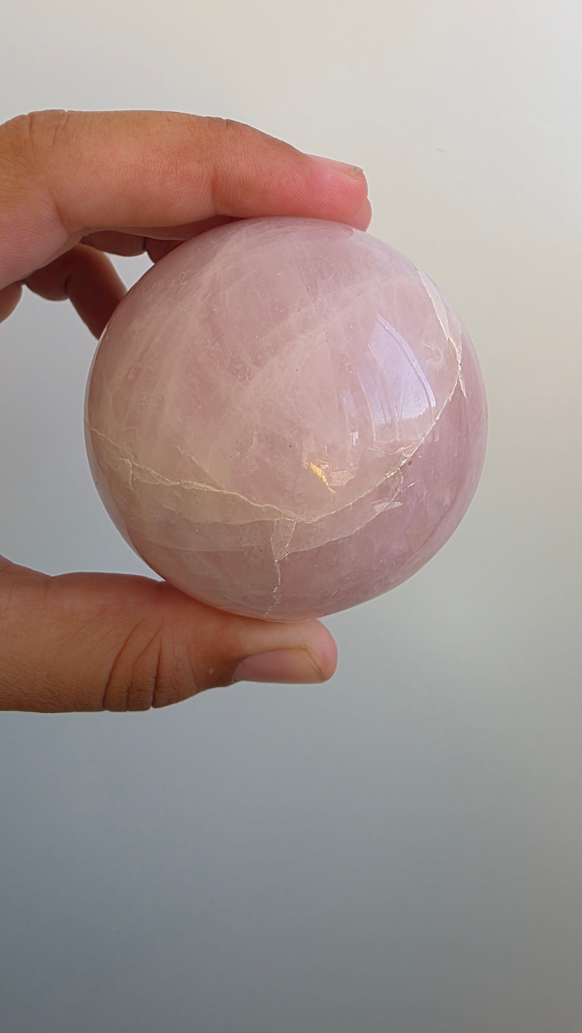 Premium Rose Quartz Crystal Sphere – 6.8cm (513g)