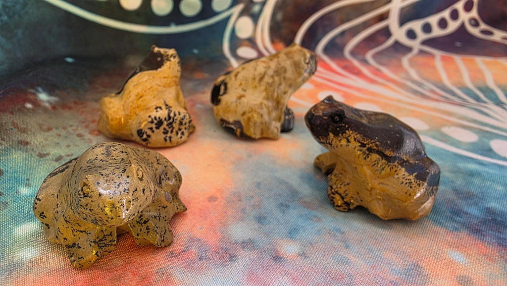 Natural Picture Jasper Frog Carving – Intuitively Chosen