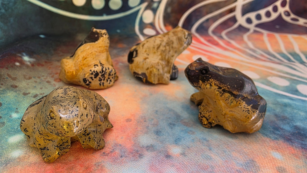 Natural Picture Jasper Frog Carving – Intuitively Chosen
