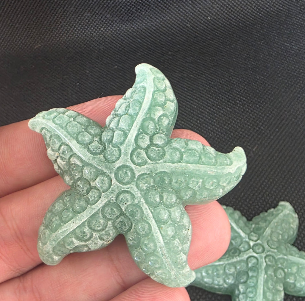 Green Aventurine Starfish Carving (4.5–5cm) Intuitively Chosen