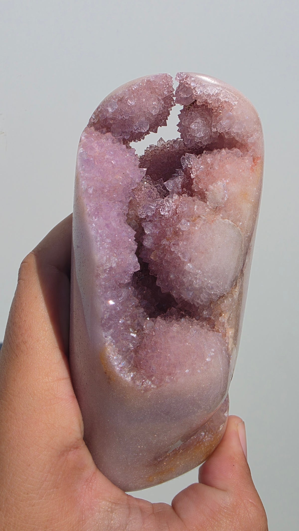 Natural Pink Amethyst Geode Tower / Freeform (828g)
