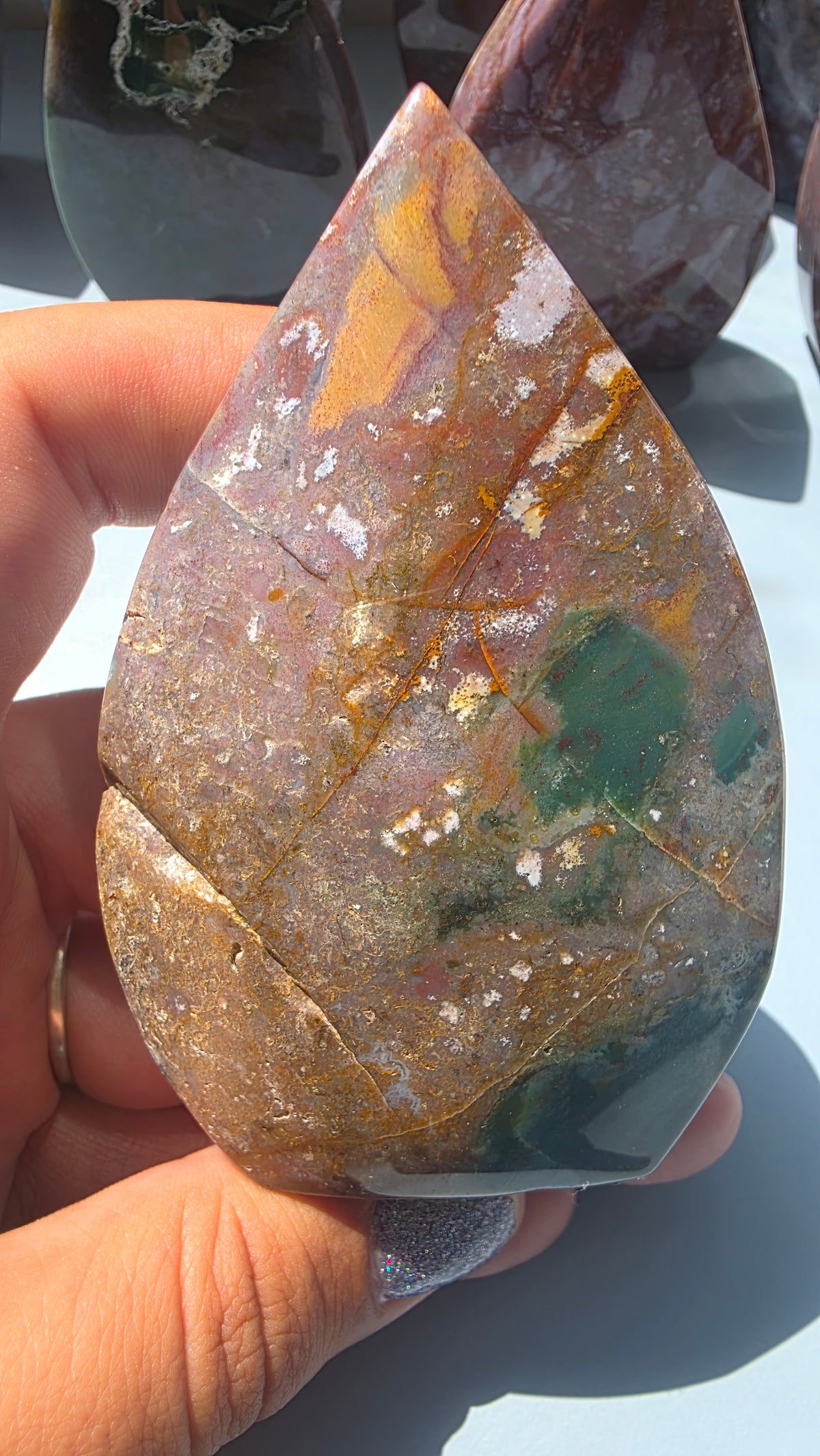 Ocean Jasper Tear-Drop Carvings - Choose Your Own (Large)