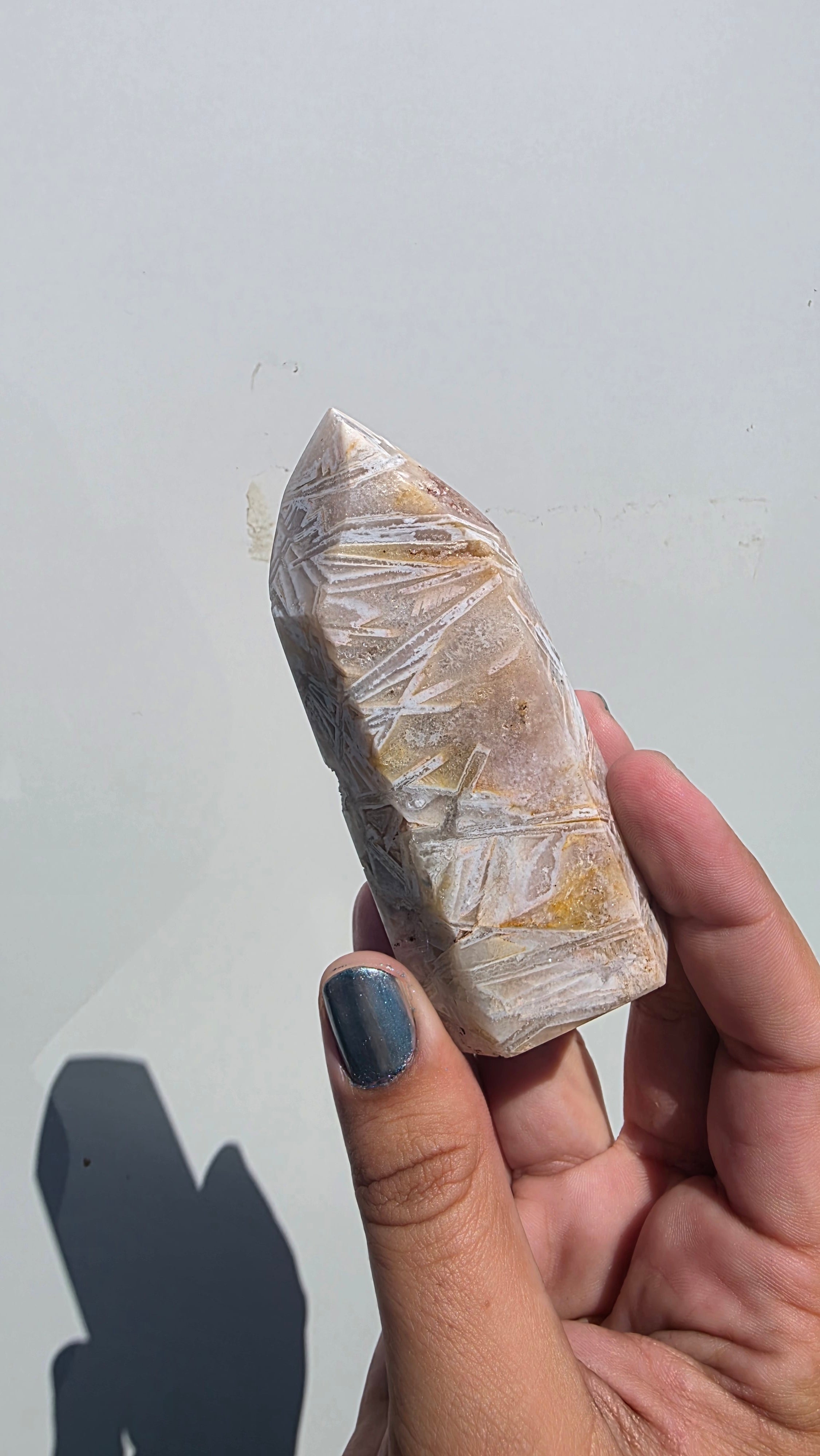 Natural Pink Amethyst Flower Agate Crystal Tower Point – Choose Your Unique Piece