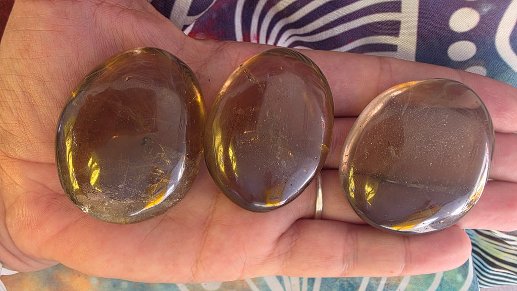Smokey Quartz Palm Stones – (Intuitively Chosen)