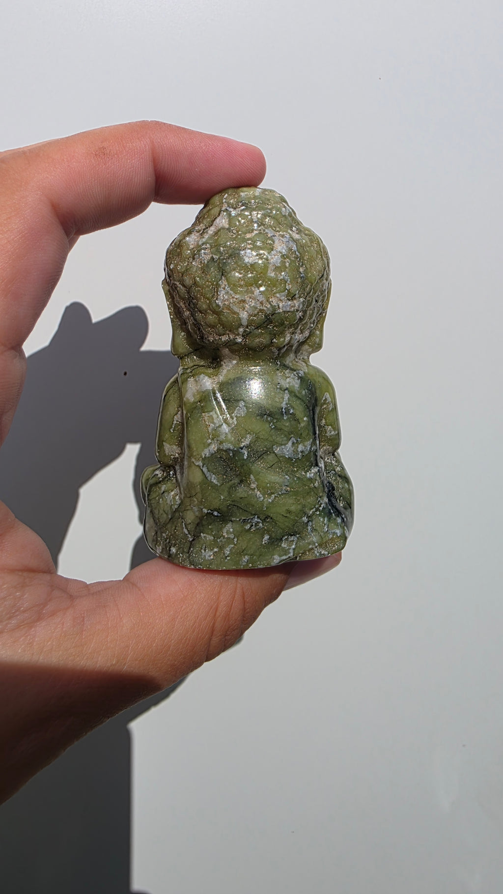Hand-Carved Serpentine Baby Buddha Crystal Carving