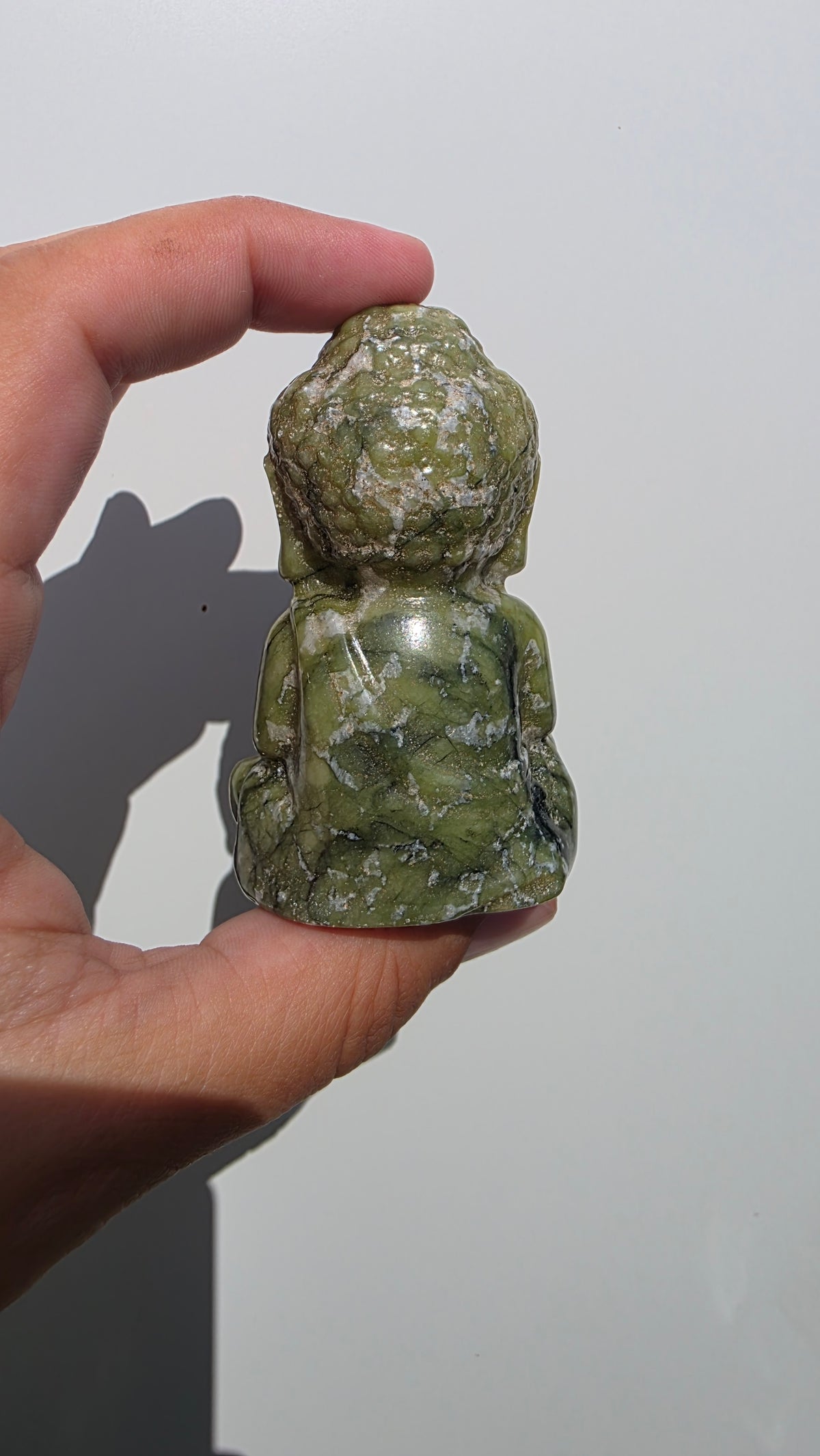 Hand-Carved Serpentine Baby Buddha Crystal Carving