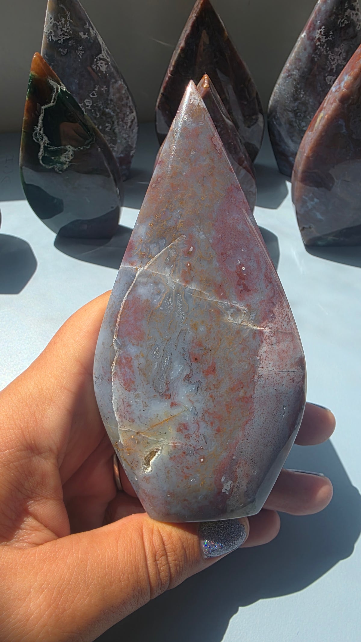 Ocean Jasper Tear-Drop Carvings - Choose Your Own (Large)