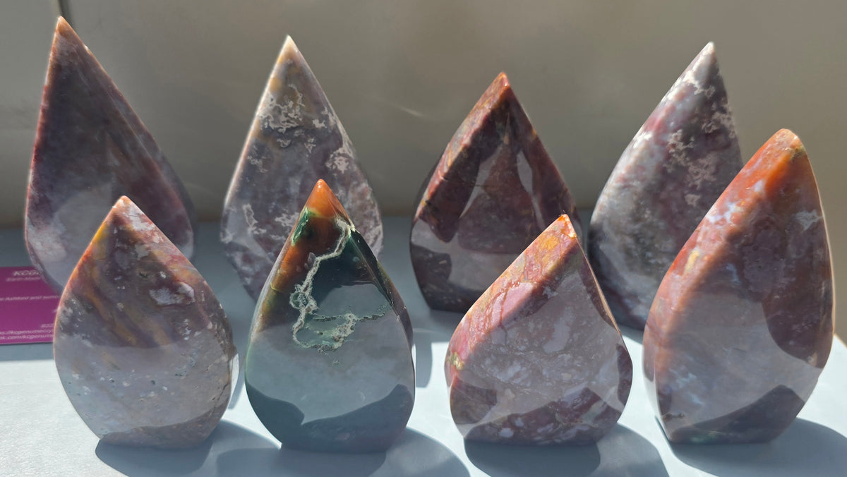 Ocean Jasper Tear-Drop Carvings - Choose Your Own (Large)