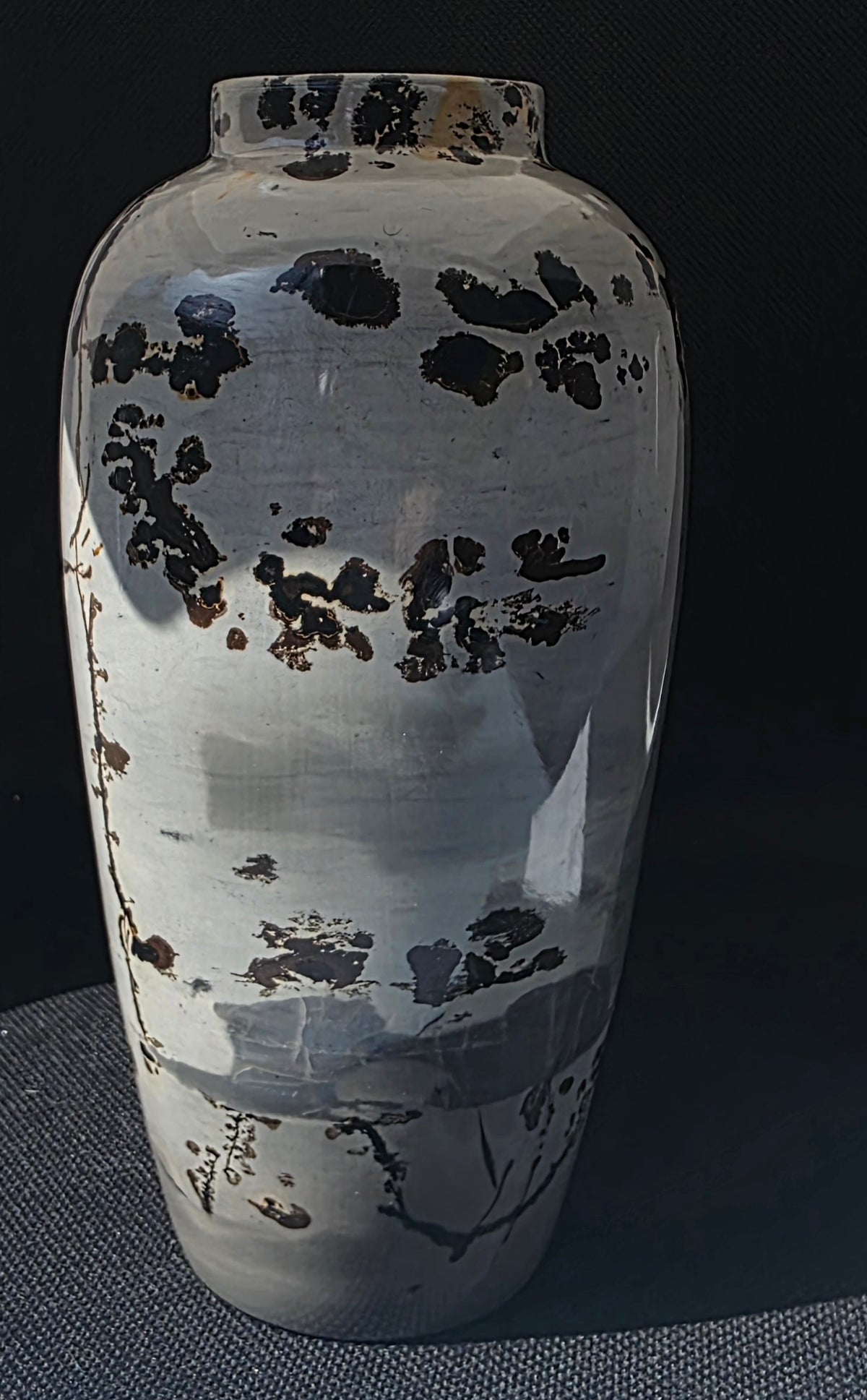 Scenic Dendritic Picture Jasper Carved Stone Vase