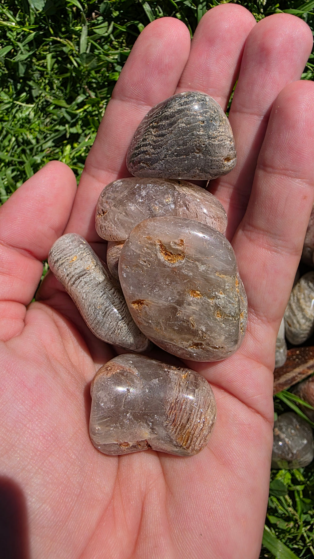 Natural Thousand Layer Quartz Tumblestones – Intuitively Chosen