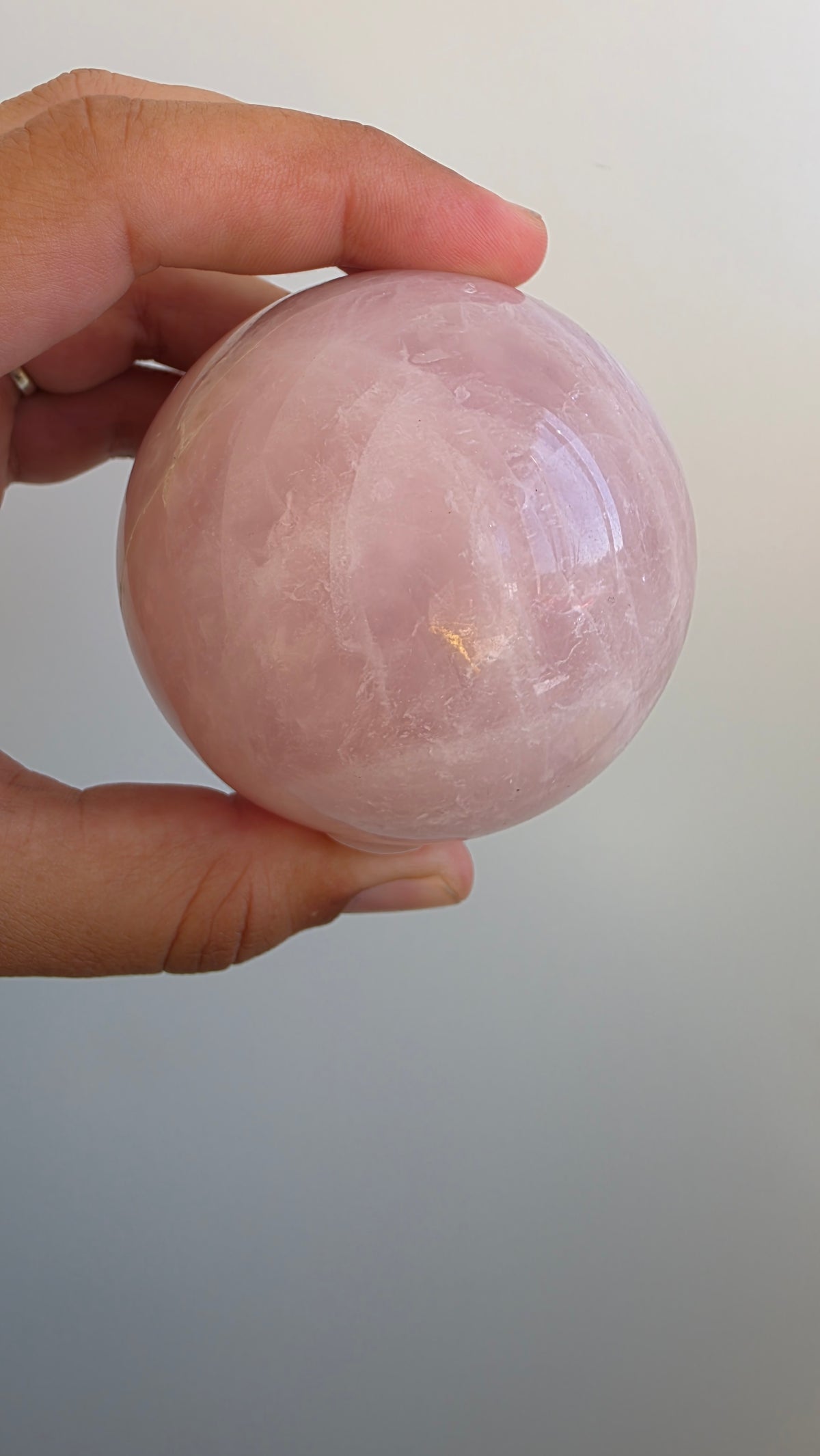 Premium Rose Quartz Crystal Sphere – 6.8cm (513g)
