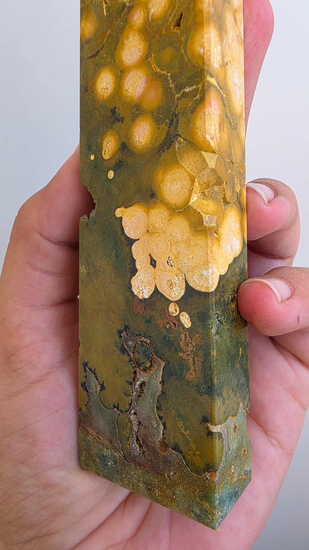 Ocean Jasper Tower – "Perfectly Imperfect" Crystal Point (18 cm, 299g)