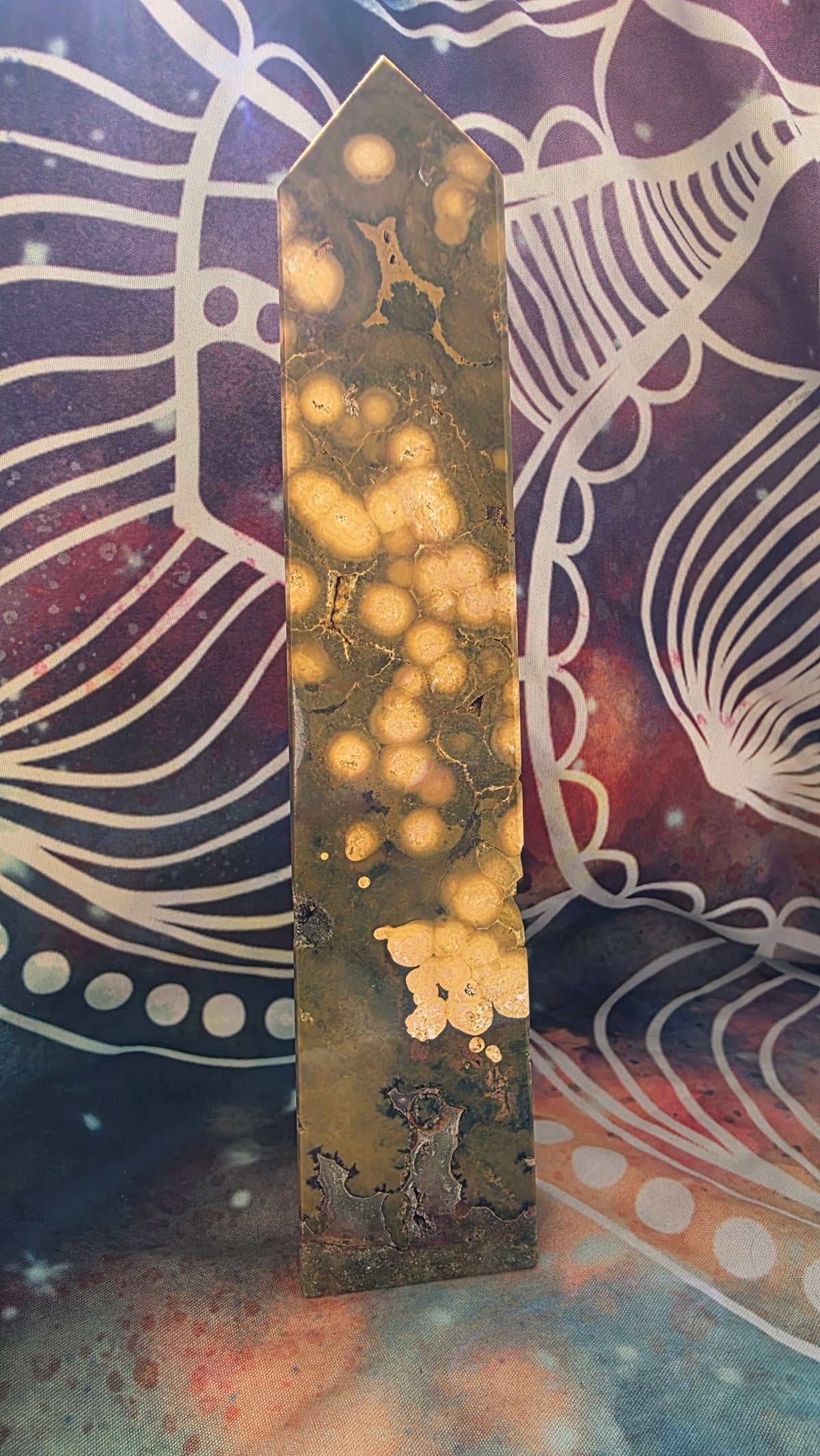 Ocean Jasper Tower – "Perfectly Imperfect" Crystal Point (18 cm, 299g)