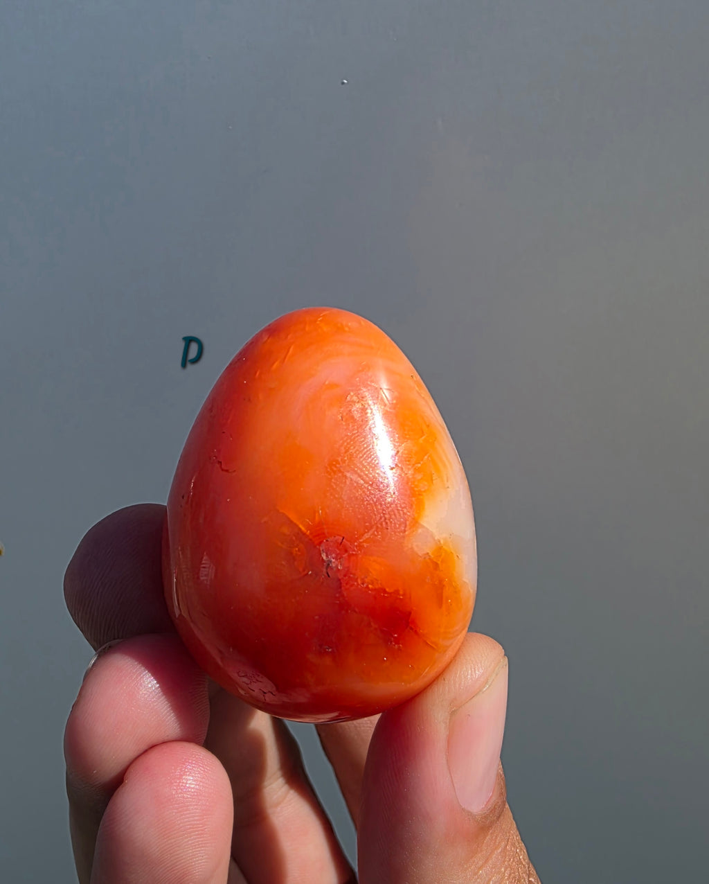 Polished Carnelian Crystal Egg
