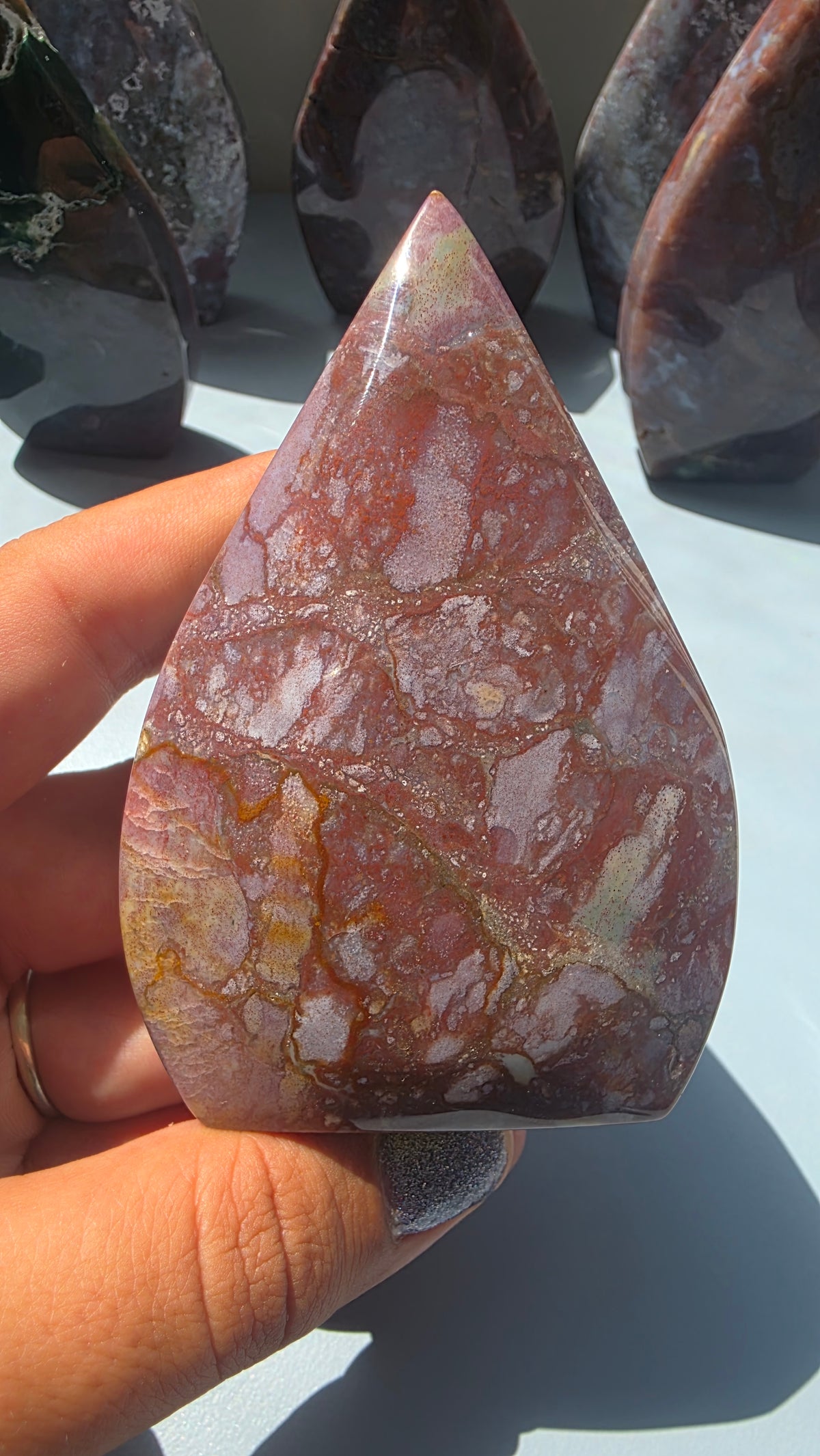 Ocean Jasper Tear-Drop Carvings - Choose Your Own (Large)