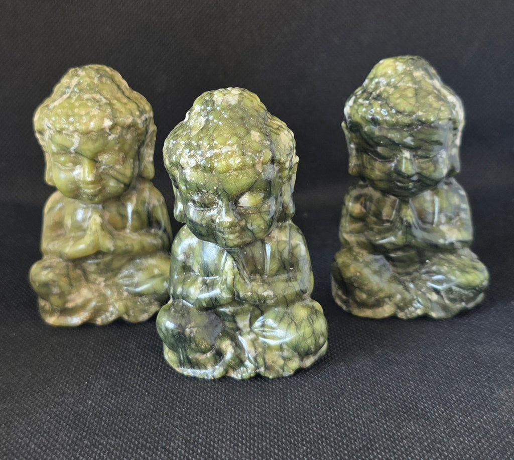 Serpentine baby buddha crystal statue carving for meditation altar