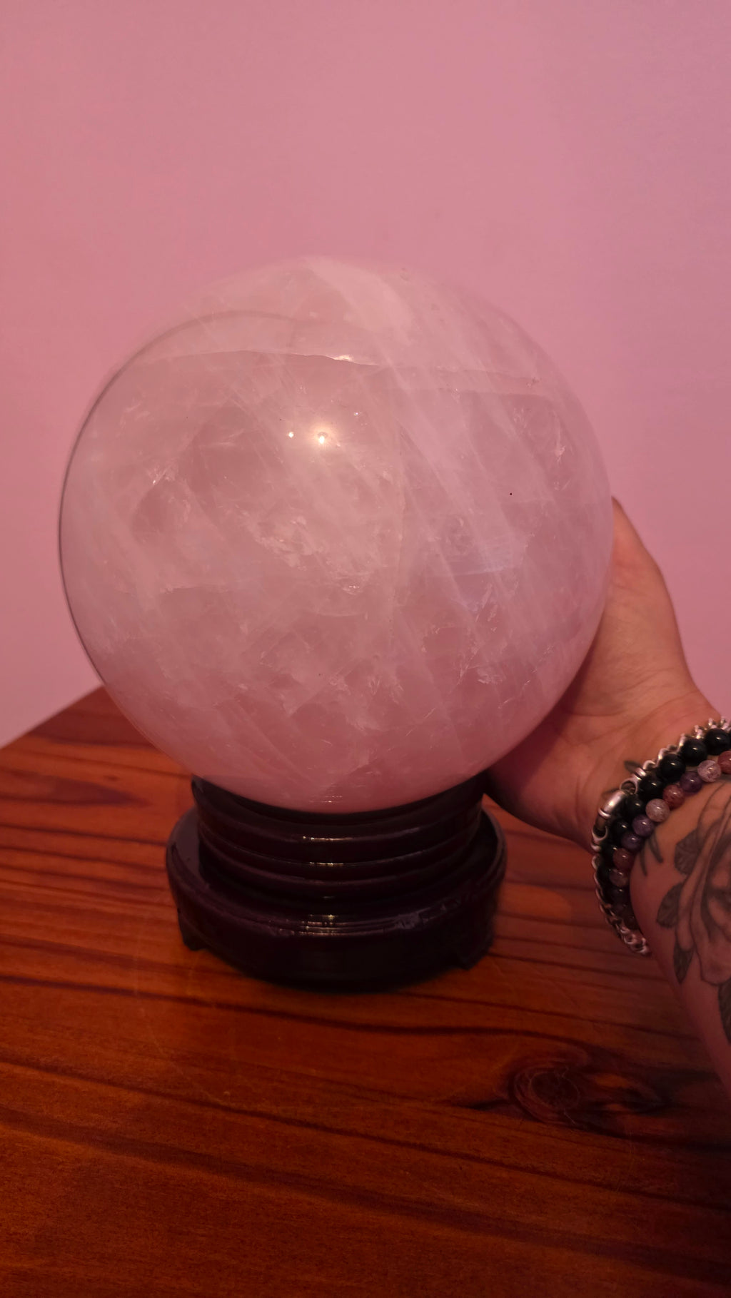 Stunning 20cm Rose Quartz Crystal Sphere (9.47kg)