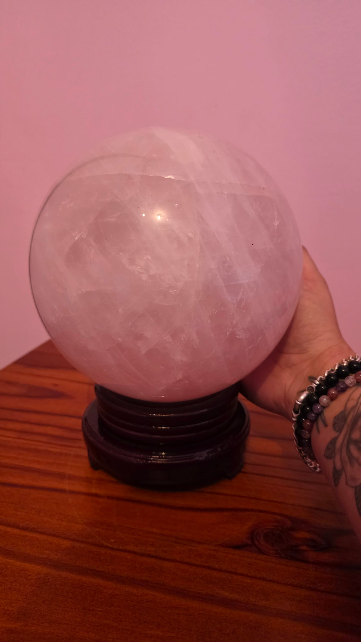 Stunning 20cm Rose Quartz Crystal Sphere (9.47kg)
