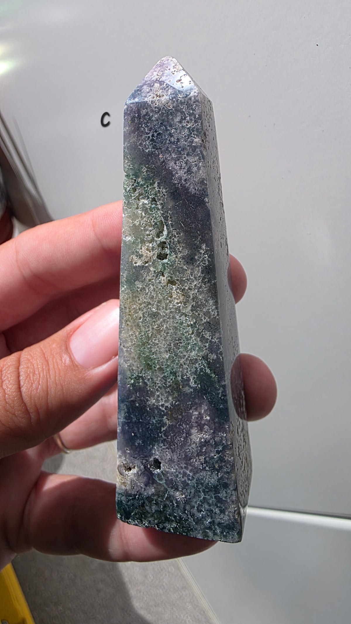 Polished Grape Agate Points: Botryoidal Chalcedony Towers (9.5-10cm)