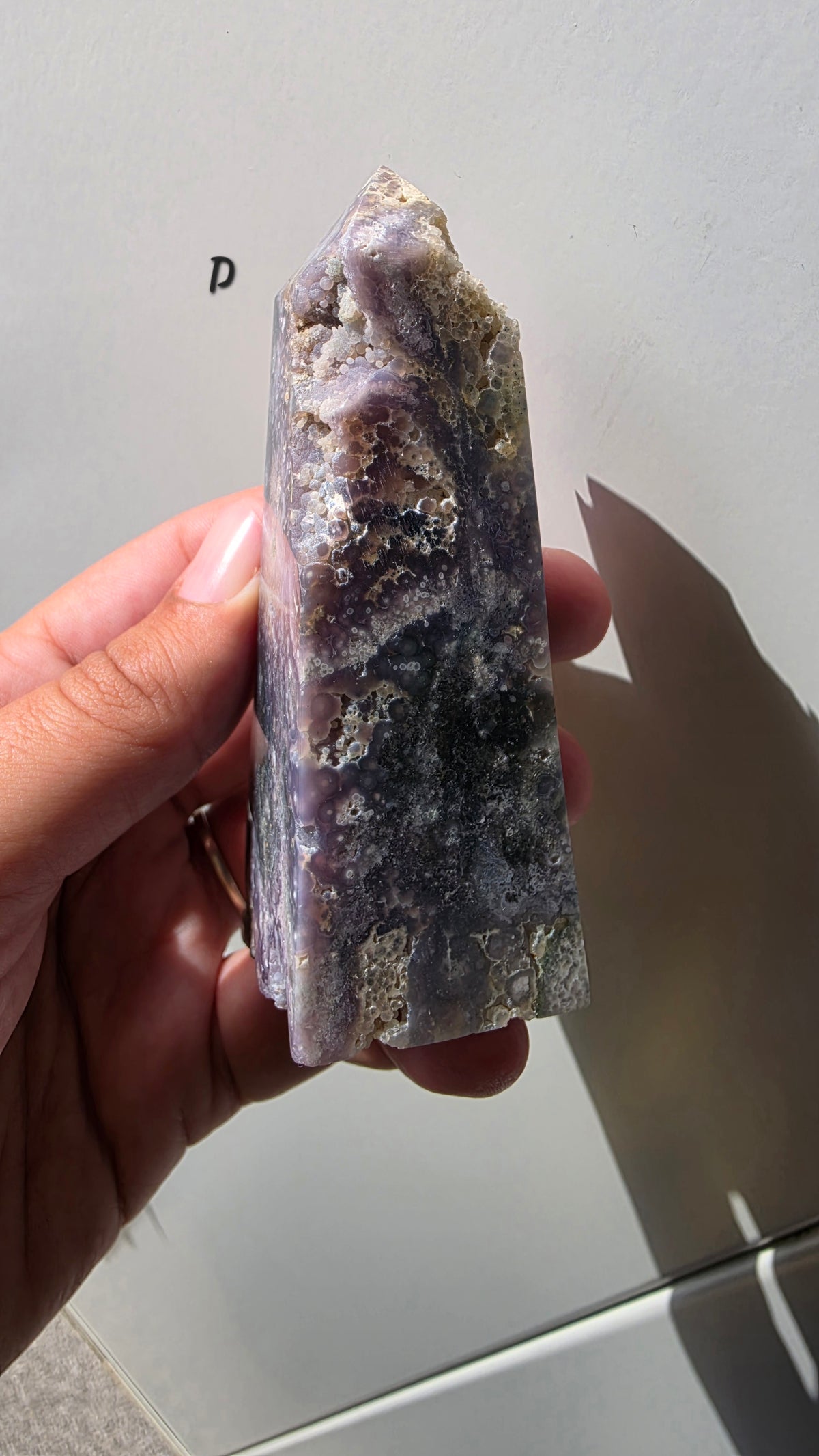 Polished Grape Agate Points: Botryoidal Chalcedony Towers (9.5-10cm)