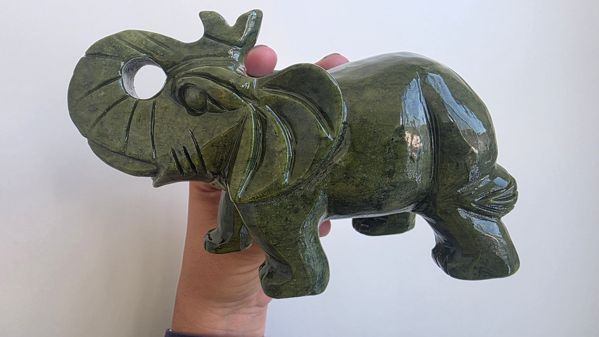 Carved Serpentine Elephant – Intuitively Chosen 1.2kgs