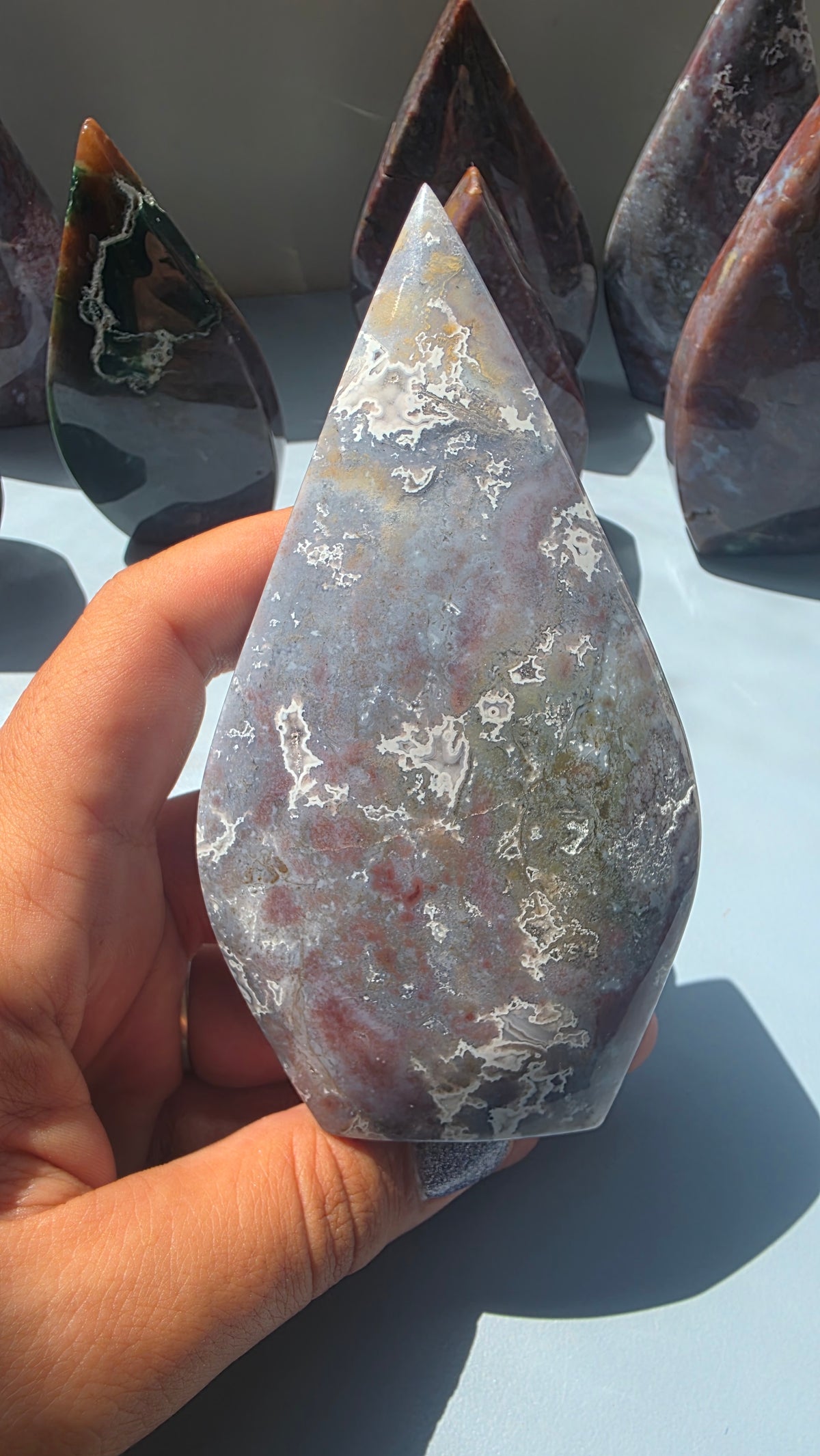 Ocean Jasper Tear-Drop Carvings - Choose Your Own (Large)
