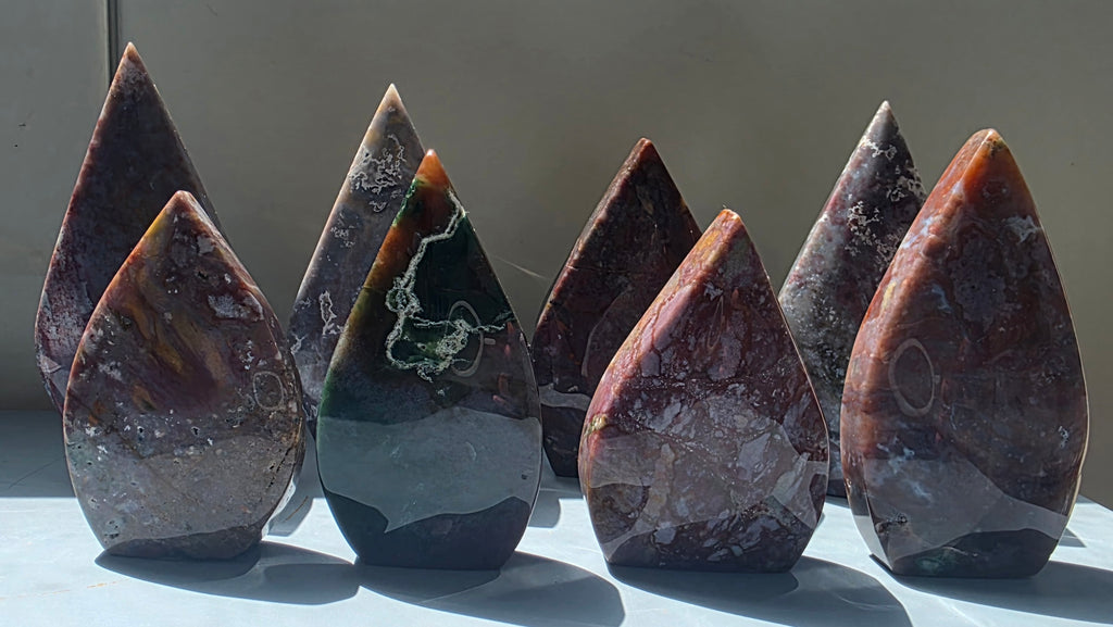 Ocean Jasper Tear-Drop Carvings - Choose Your Own (Large)