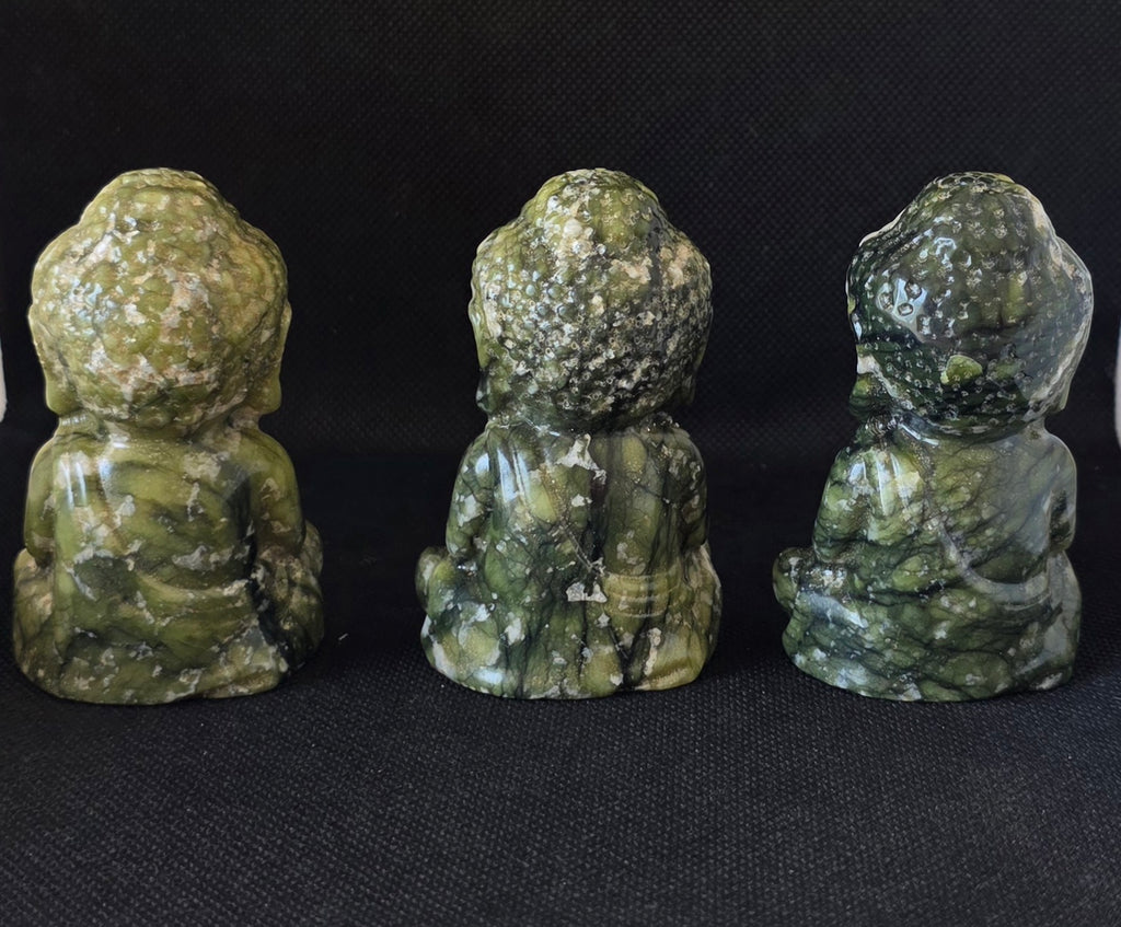 Hand-Carved Serpentine Baby Buddha Crystal Carving