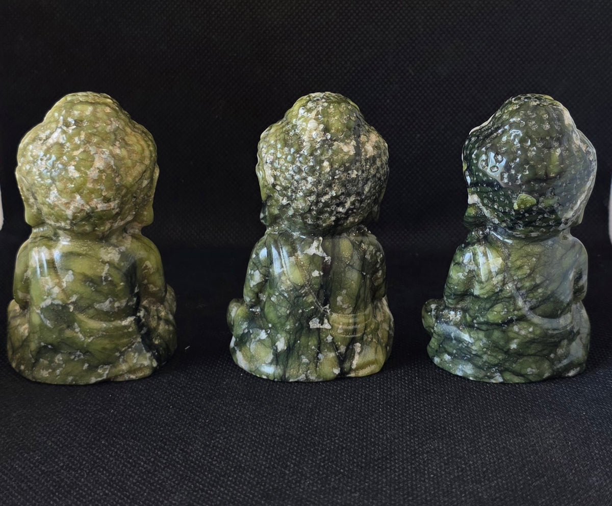 Hand-Carved Serpentine Baby Buddha Crystal Carving