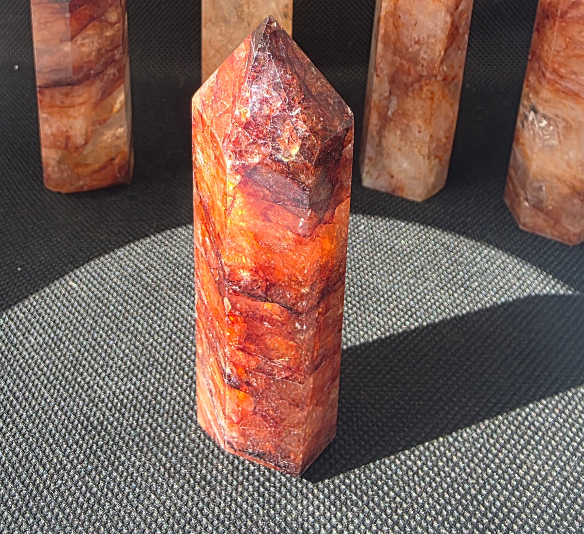 Natural Fire Quartz Crystal Towers – Premium Hematoid Quartz Points