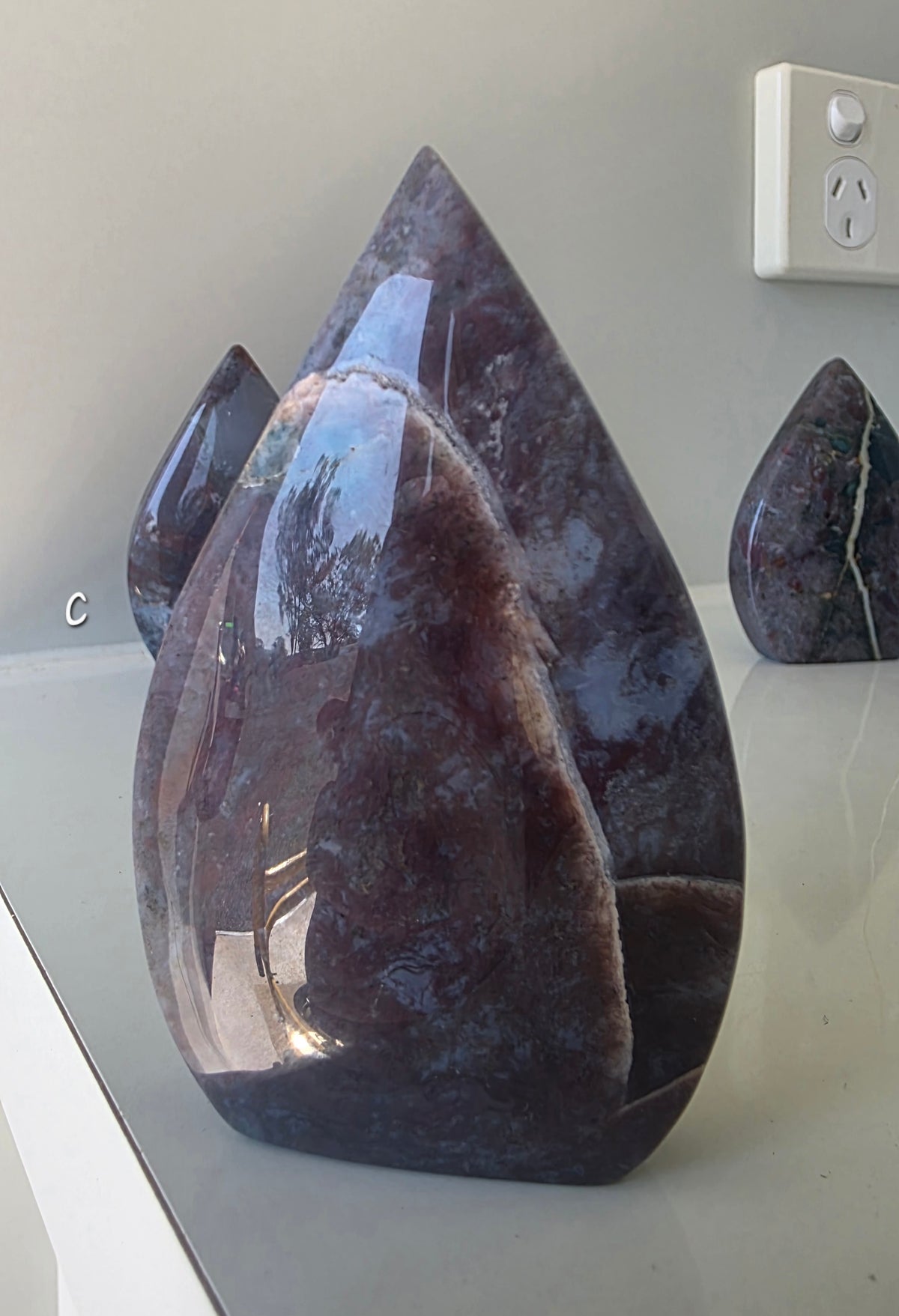 Natural Ocean Jasper Tear-drop Carving – Hand-Selected Pieces (small)