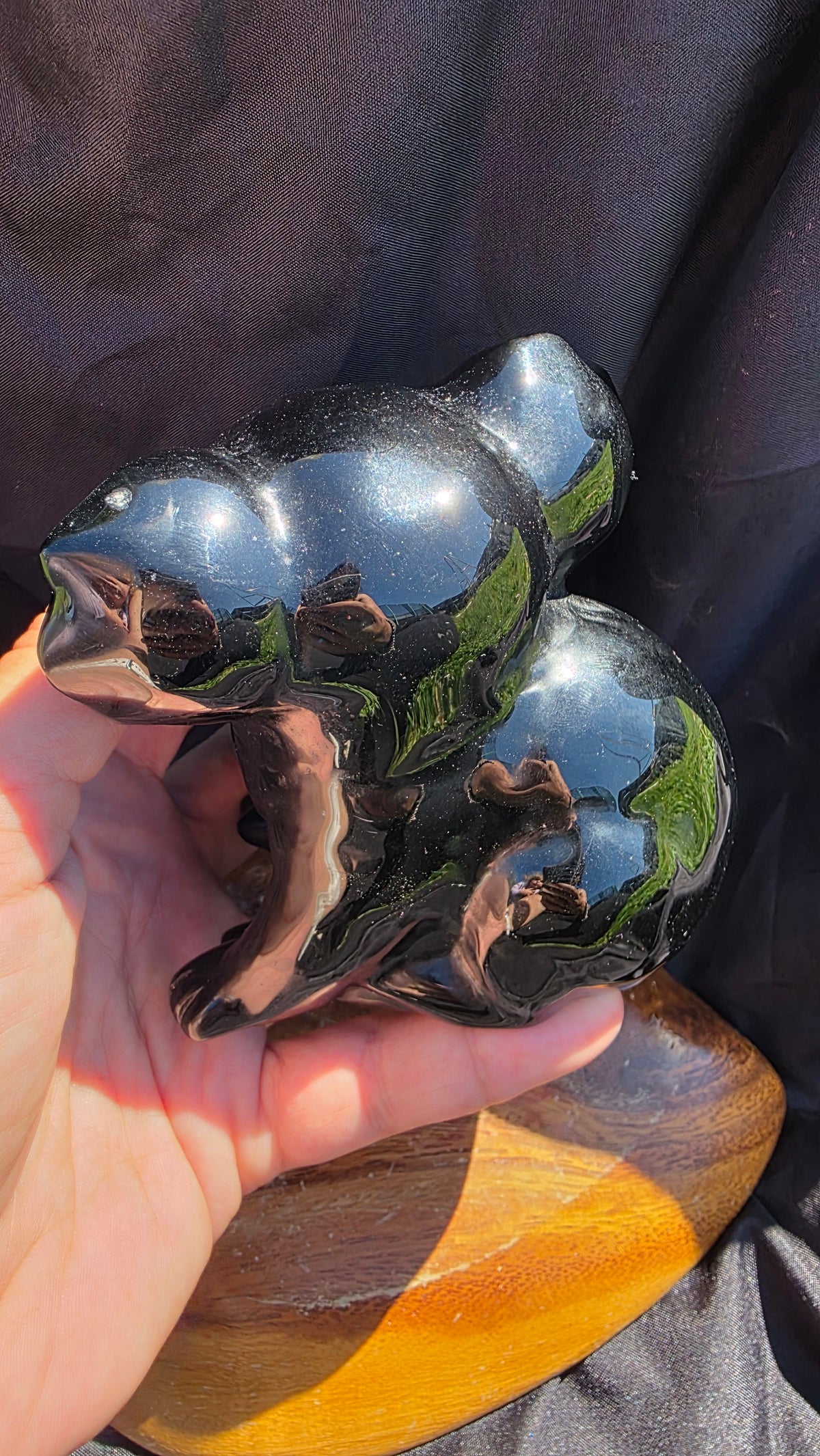 Hand-Carved Black Obsidian Koala Crystal (800g)