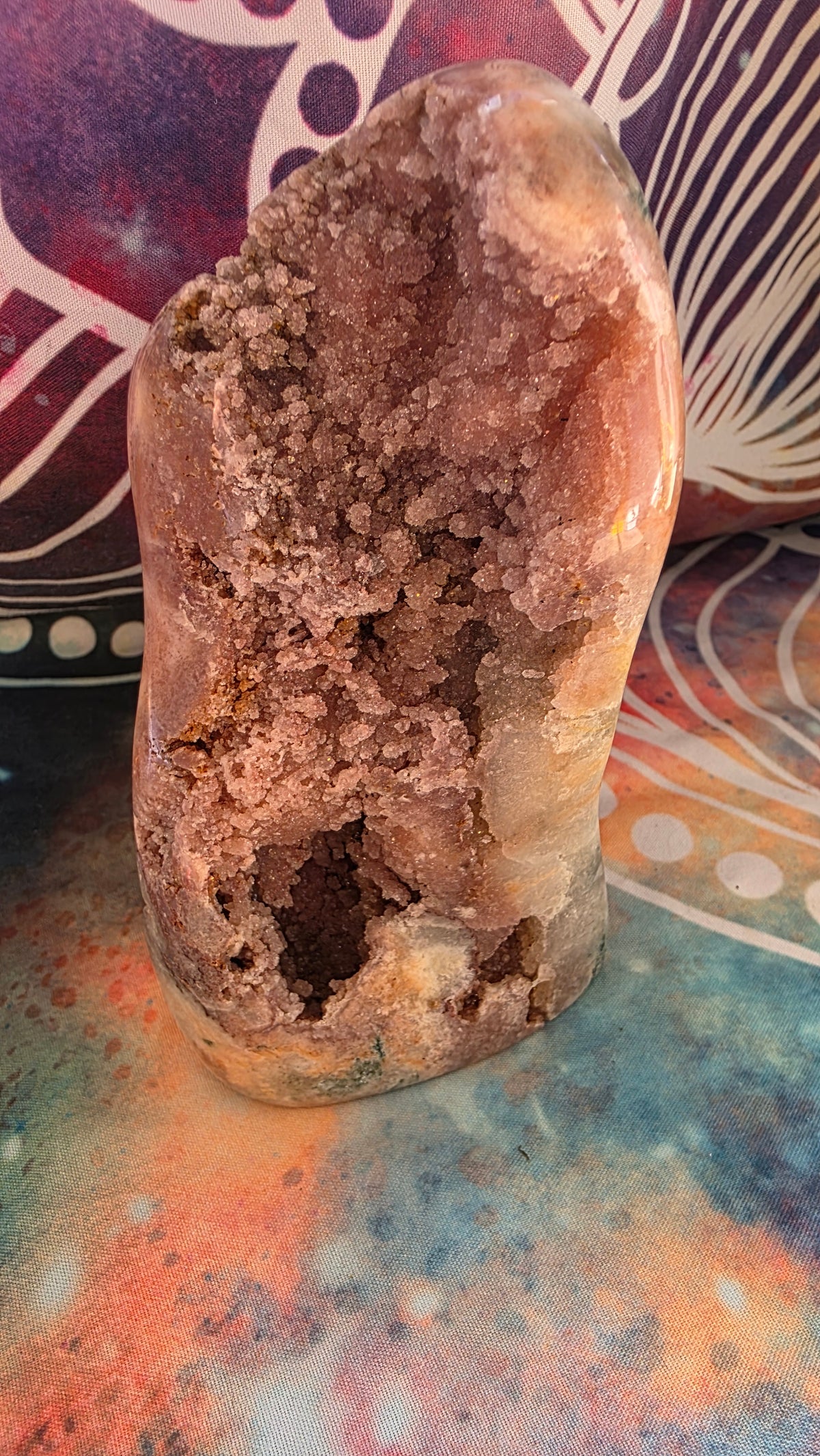 Natural Pink Amethyst Freeform Specimen with Deep Druzy Pocket – Ethically Sourced from Brazil (433g)