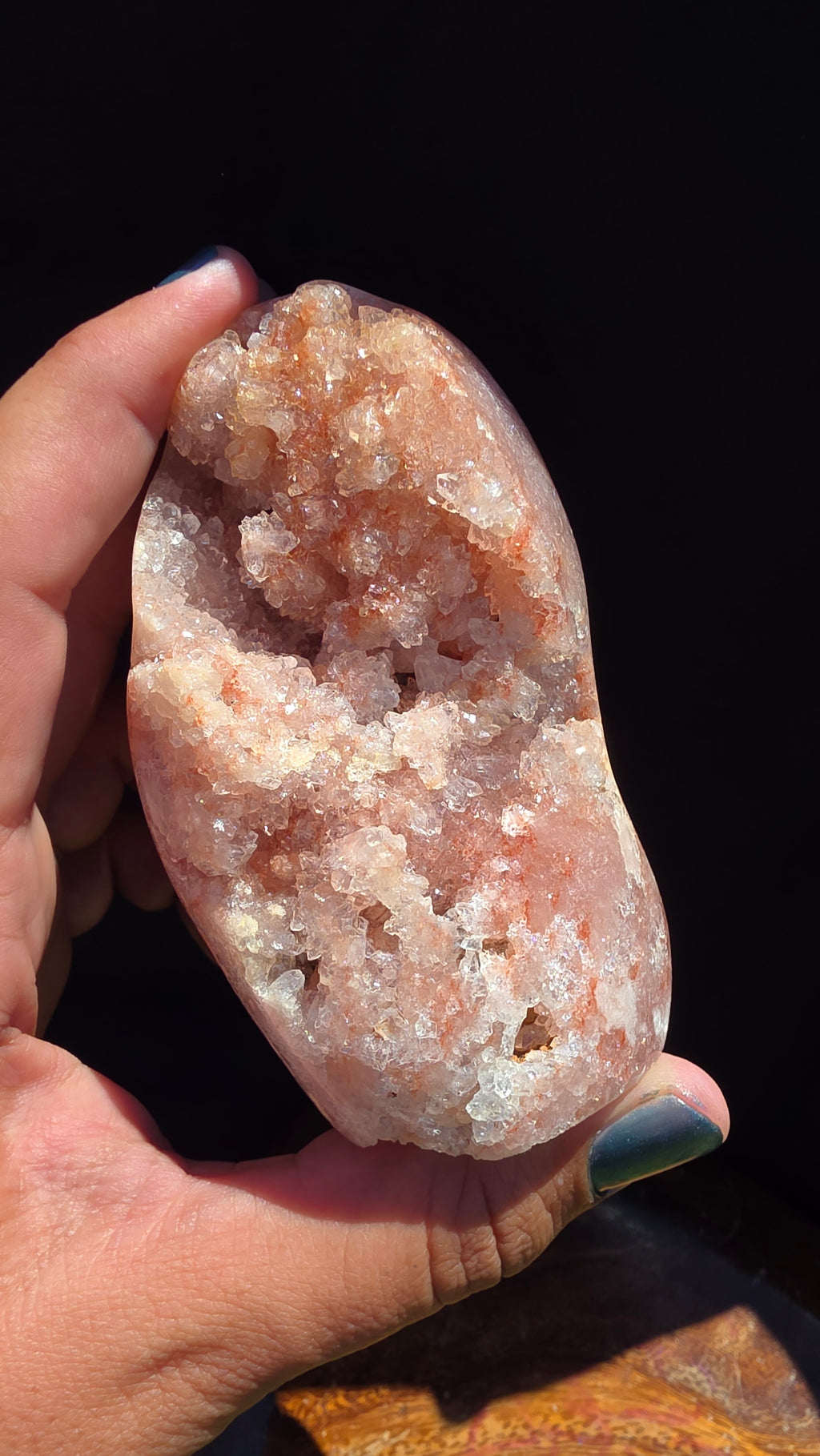 10cm Pink Amethyst Crystal Geode 350g, Raw Cluster Mineral Specimen