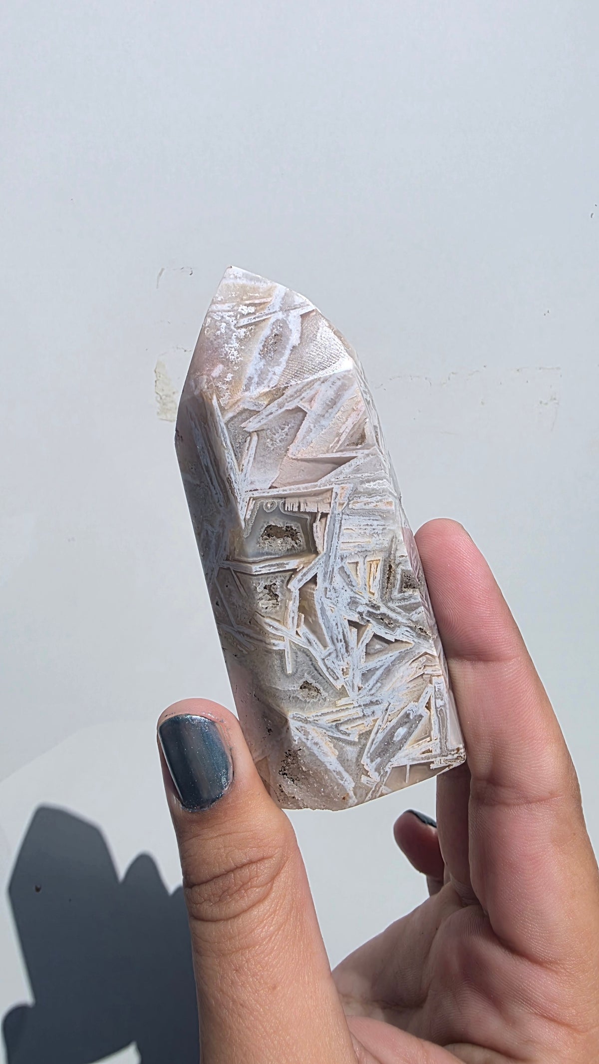 Natural Pink Amethyst Flower Agate Crystal Tower Point – Choose Your Unique Piece