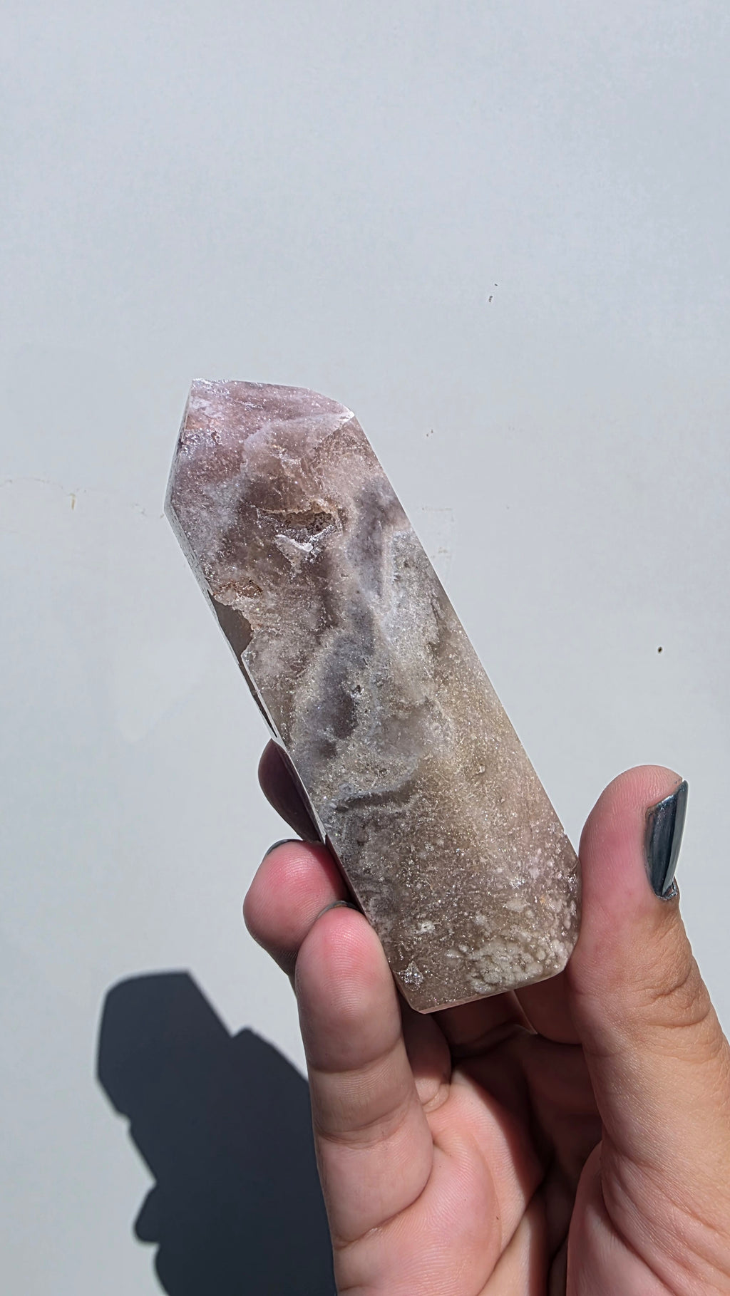 Natural Pink Amethyst Flower Agate Crystal Tower Point – Choose Your Unique Piece