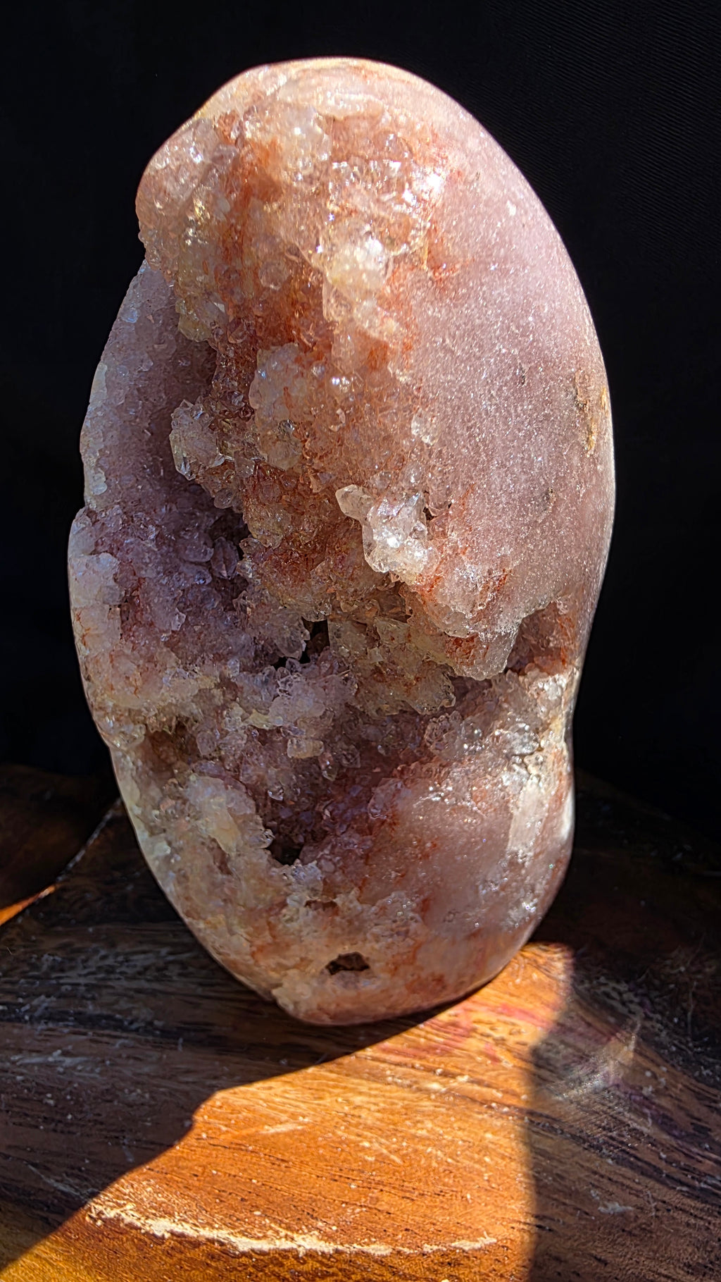 10cm Pink Amethyst Crystal Geode 350g, Raw Cluster Mineral Specimen