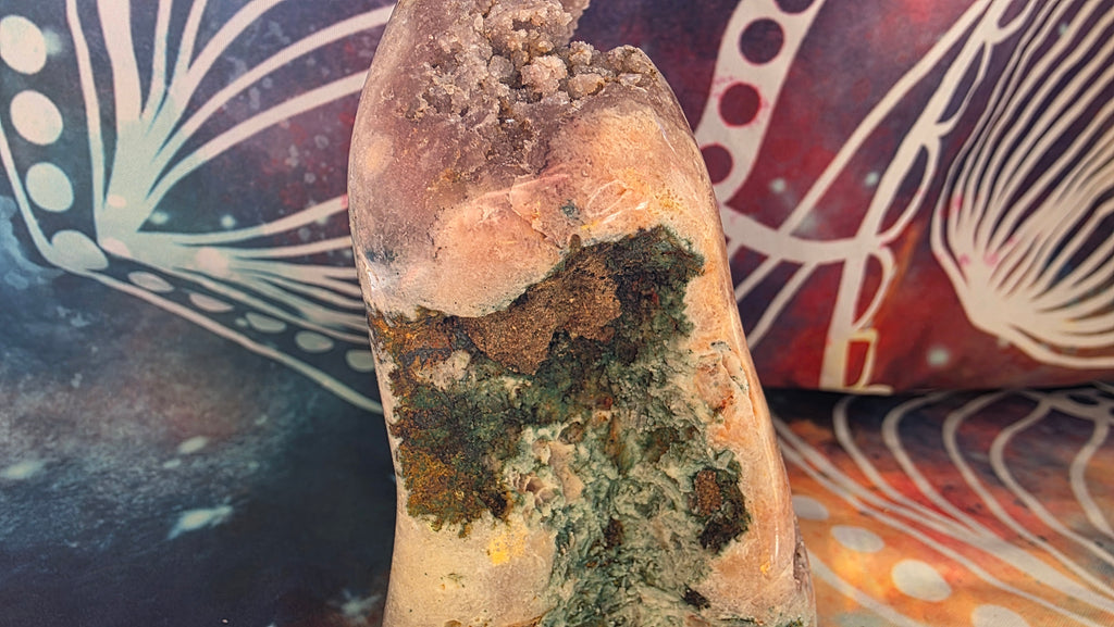 Natural Pink Amethyst Freeform Specimen with Deep Druzy Pocket – Ethically Sourced from Brazil (433g)
