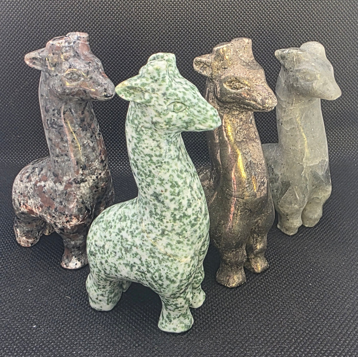 Hand-Carved Crystal Giraffes – Natural Gemstone Animal Totem